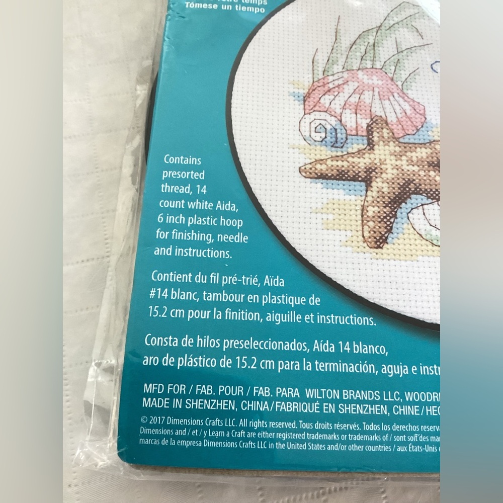 Cross Stitch Kit Seashells Beach - Picture 3 of 3
